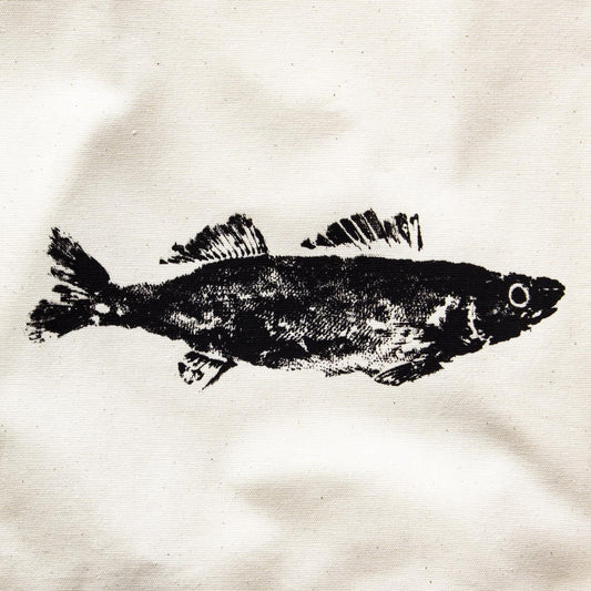 Walleye Fish Print - Market Tote Bag - Natural