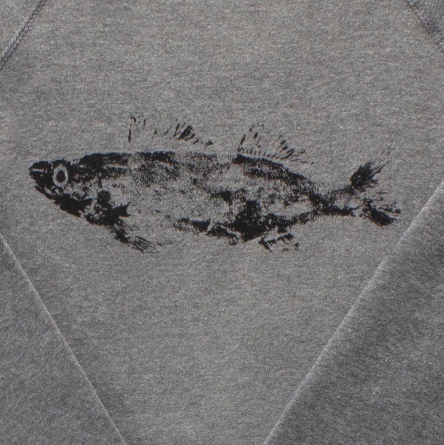 Walleye Fish Print - Unisex Crewneck Sweatshirt - Grey