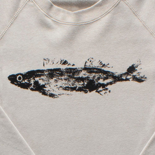 Walleye Fish Print - Unisex Crewneck Sweatshirt - Stone
