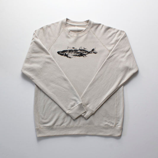 Walleye Fish Print - Unisex Crewneck Sweatshirt - Stone